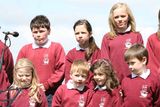 thumbnail: Pupils from St Augustine National School sing at yesterday's National Famine Memorial Day ceremony in Murrisk, Co Mayo