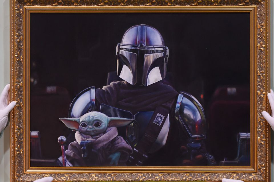 Baby Yoda Portrait Unveiled in London