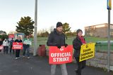 thumbnail: Teachers protest at Galway Community College, Monageisha, yesterday. Photo: Joe Travers.