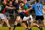 thumbnail: Lee Keegan, Mayo, supported by team-mate Donal Vaughan, 9, in action against Diarmuid Connolly and Dean Rock,11, Dublin