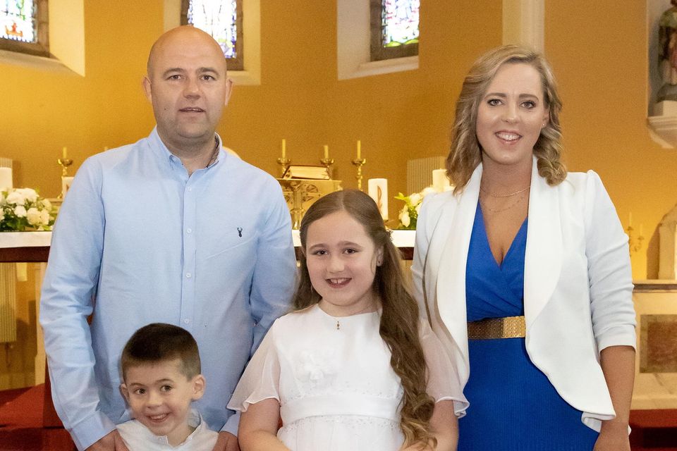 St Canices and Shanbogh communion. From left; Deccie, Charlie and Lily Walsh and Louise Chapman from New Ross. Photo; Mary Browne