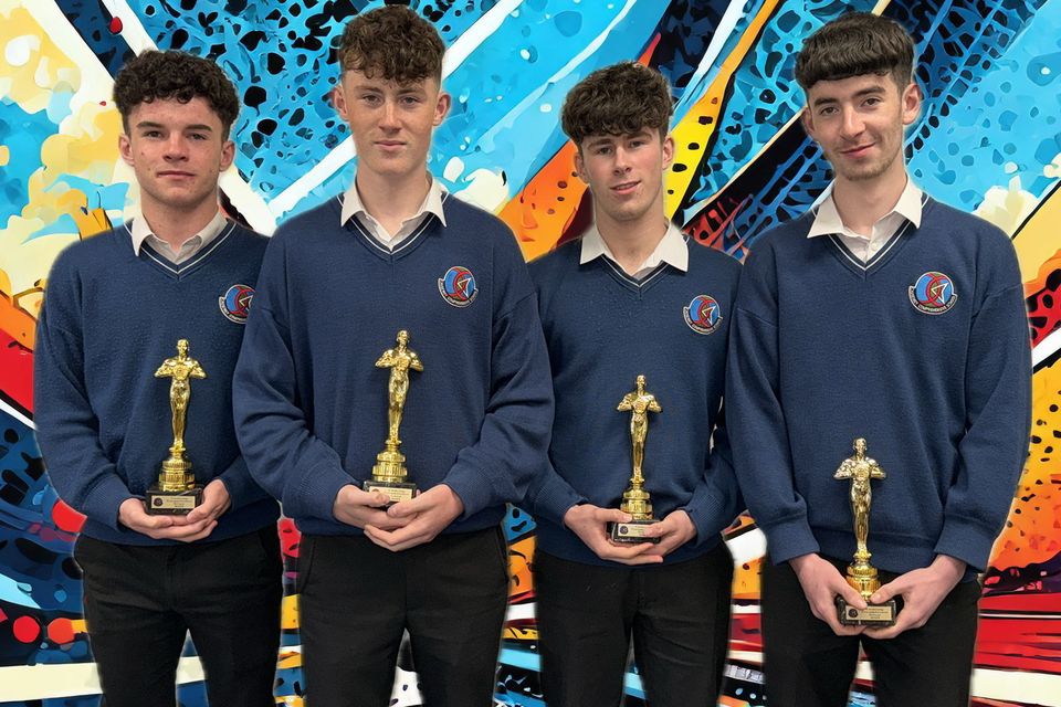 Jack Enright, Liam Meade, Eoghan Quilter and Michael Houlihan who were Joint Best Picture Winners for their film 'The Sniper'.