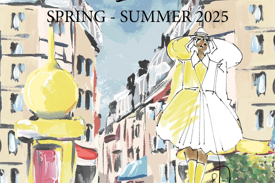 Paul Costelloe's hand-drawn invite for his Spring/Summer 25 Collection show