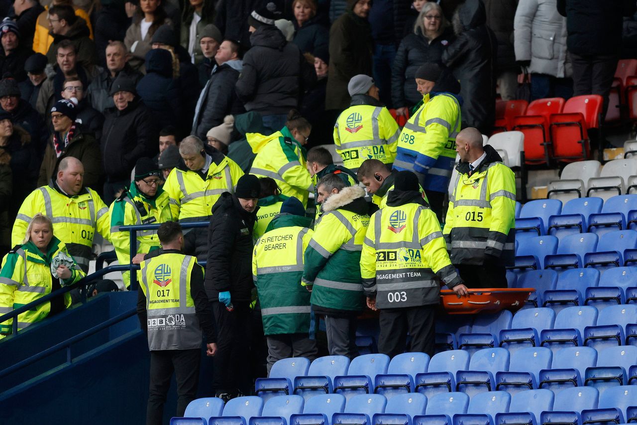 Bolton-Cheltenham match abandoned after fan suffers medical