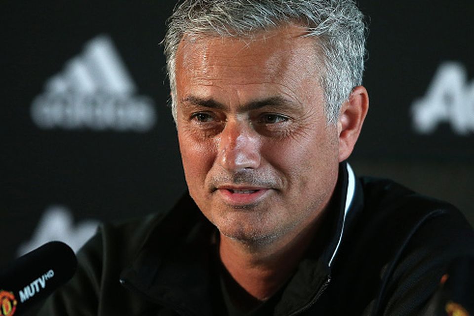 MANCHESTER, ENGLAND - AUGUST 12:  Manchester United Manager Jose Mourinho answers questions from the media at a press conference following a first team training session at Aon Training Complex on August 12, 2016 in Manchester, England.  (Photo by Matthew Peters/Man Utd via Getty Images)