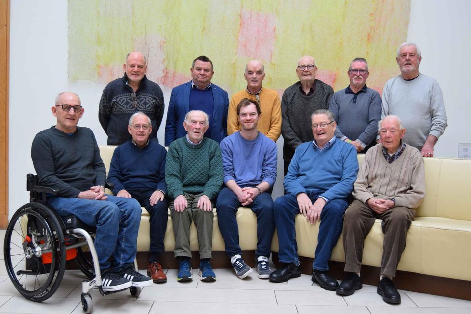 Dundalk's Men Shed are featured in a new series on TG4
Back row, from lett George Marley, Pat Lennon, Chris Mc Shane, Michael Fleming, Jerry Clark, Eamon Cosgrove   
Front row, from left John Clooney, Michael Cumisky, Tommy Murphy, Kevin Cumisky, Chris Simpson, Peter Green