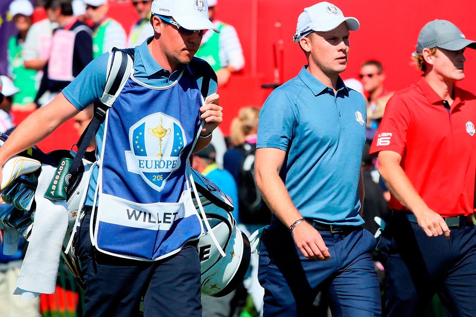 Danny Willett of Europe and Brandt Snedeker of the United States