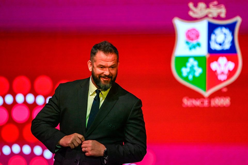 Lions head coach Andy Farrell during the British & Irish Lions Squad and Captain announcement for the 2025 Tour of Australia at Indigo at The O2 in London, England. Photo by Ben McShane/Sportsfile