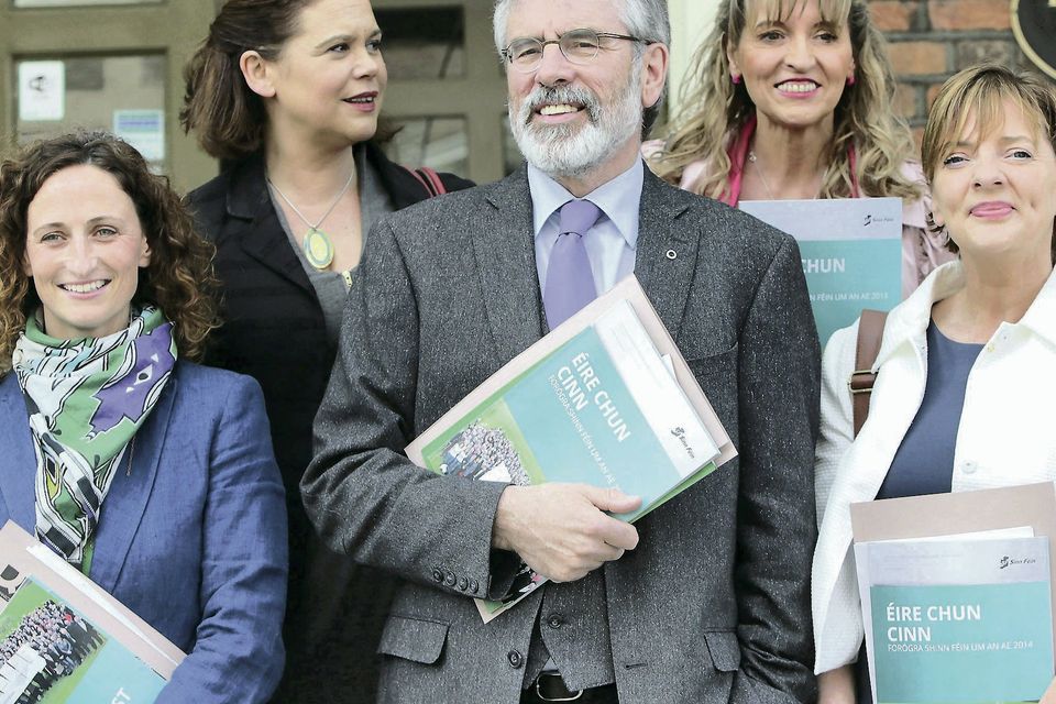 Liadh Ni Riada (far right) with Sinn Fein leader Gerry Adams, Mary Lou McDonald and MEPs Lynn Boylan and Martina Anderson