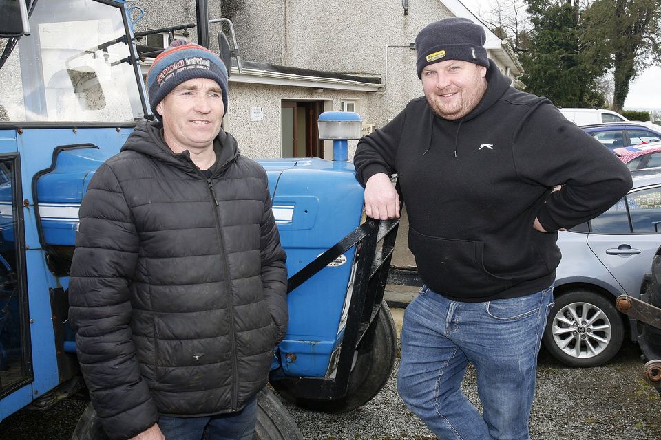Syl Boland and Edward Buckley at the Terry Barnes Memorial Tractor Run in Caim.