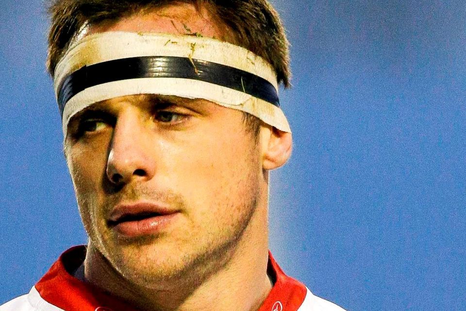 11 January 2015; Ulster's Tommy Bowe at the end of the game. Guinness PRO12 Round 13, Benetton Treviso v Ulster, Stadio Monigo, Treviso, Italy. Picture credit: Roberto Bregani / SPORTSFILE