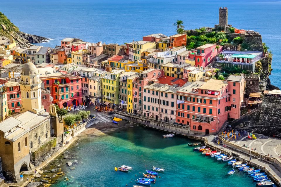 Summer colour: The multi-hued harbour in Vernazza