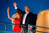 thumbnail: U.S. President Donald Trump and first lady Melania Trump wave from Air Force One after a "Make America Great Again" rally at Orlando Melbourne International Airport in Melbourne, Florida, U.S. February 18, 2017.  REUTERS/Kevin Lamarque