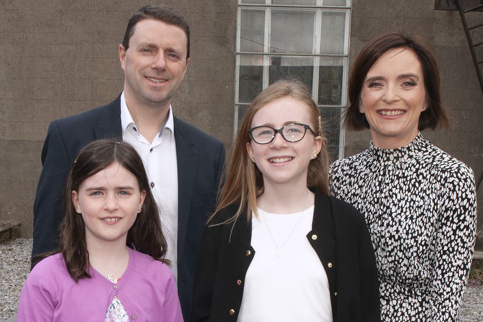 Anna Thompson on the occasion of her Confirmation at Kilmore Church, pictured with Kate, Joe and Eilish Thompson. Photo: Jim Campbell