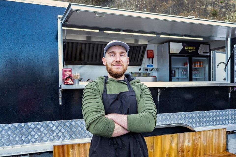 Aaron Doyle outside his food truck at the Hillside Bar near New Ross. Photos: Visit New Ross.