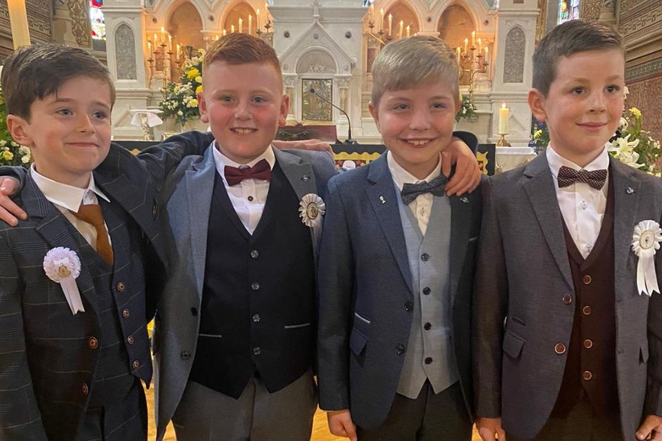 Four fine young men who made their First Holy Communion in Tenure recetntly: Finn McCabe, Nate O’Sullivan, Roland Harty and Sam Cummings.