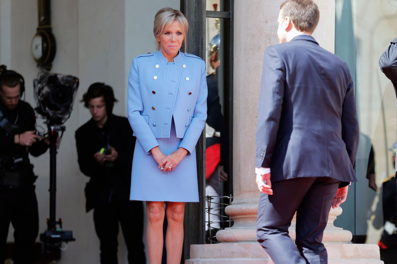 Brigitte Macron news: Emmanuel Macron's wife wears VERY tight jeans and  Chanel blazer