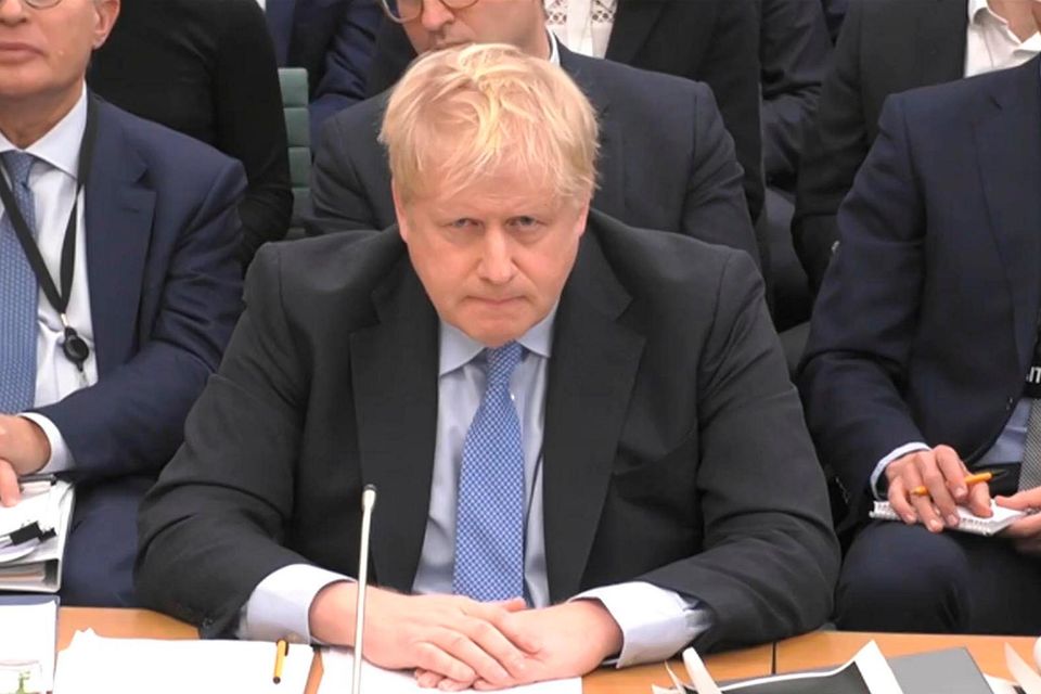 Boris Johnson at the UK's privileges committee last week. Photo: PA