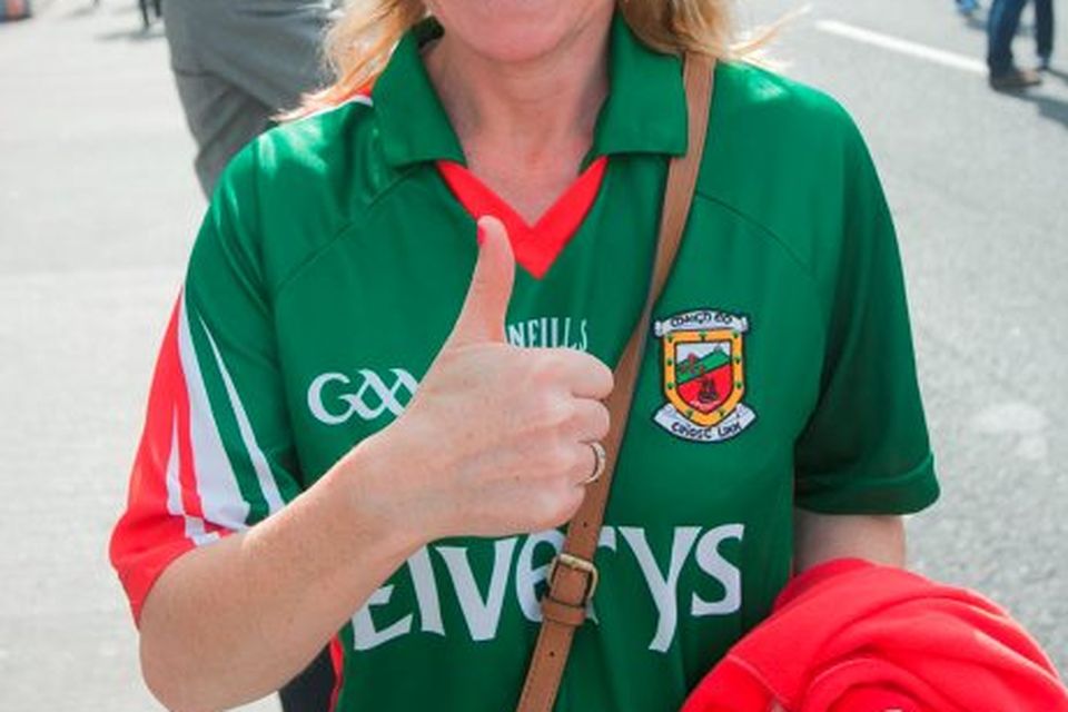 30/08/2015  
GAA fan Maureen Harbison from Doohoma at the GAA Semi Final between Dublin & Mayo in Croke Park, Dublin.
Photo: Gareth Chaney Collins