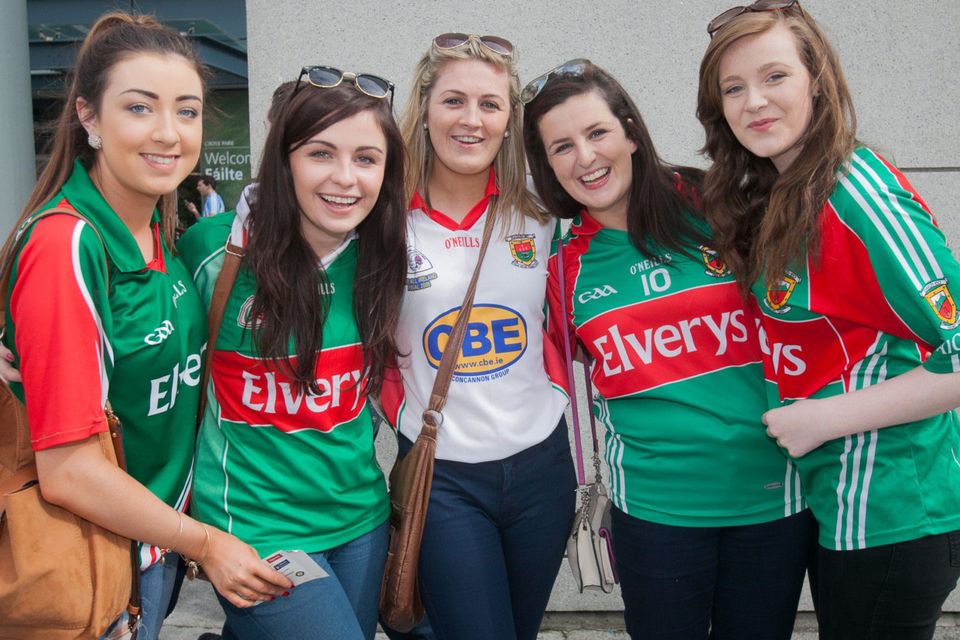 Left to right: Bethany Monaghan, Emer O'Donnell, Maire Ruddy, Marie Deane and Shannon Tighe all from Belmullet. Photo: Gareth Chaney