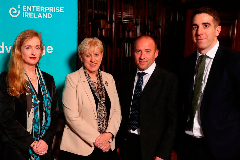 Marina Donohoe of Enterprise Ireland, Business Minister Heather Humphreys, Cleantech MD Killian Smith and Darragh Cotter of Enterprise Ireland