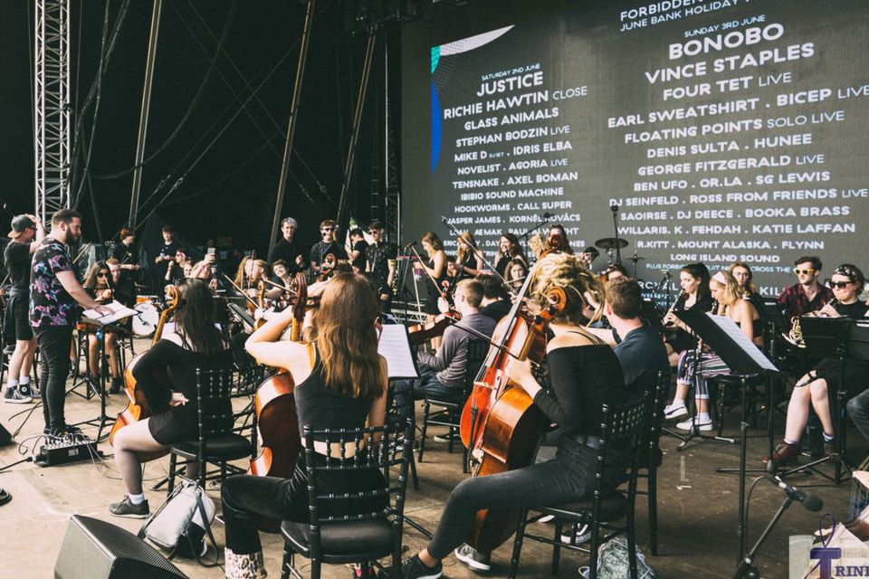 The Trinity Orchestra performing at the Forbidden Fruit Festival