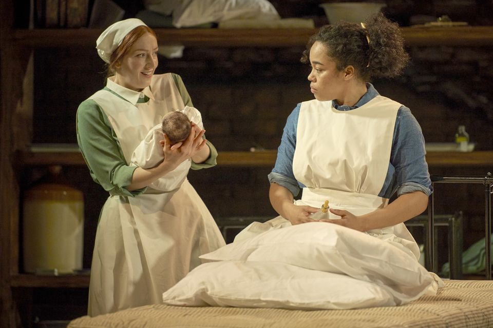 Sarah Morris and Ghaliah Conroy in The Pull of the Stars at the Gate Theatre. Photo: Ros Kavanagh