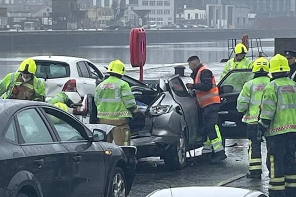 The scene of the collision on Sunday. Photo: Gareth O'Callaghan/Facebook.
