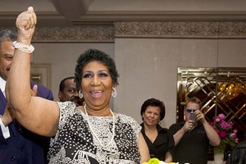Aretha Franklin attends her 70th birthday party in New York (AP)