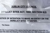 thumbnail: A notice from Dublin City Council posted outside the property