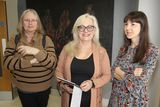 thumbnail: Launch of Denise McAuliffe solo art exhibition in The Presentation Centre. l-r: Marcella Meagher, Denise McAuliffe (artist) and Nicola Chestnutt.