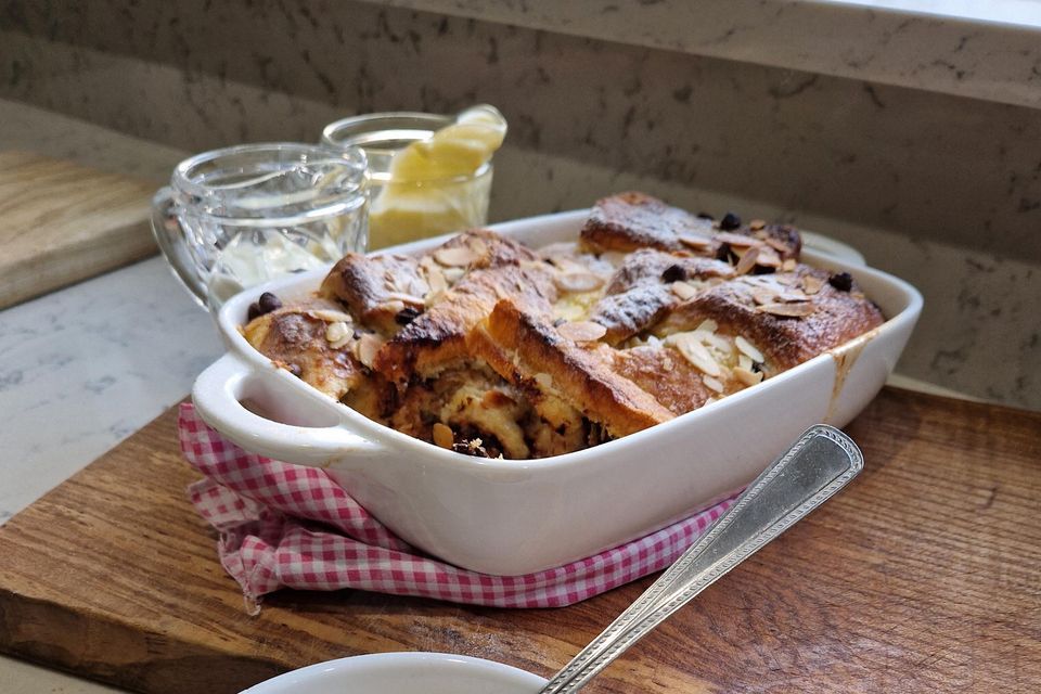 Pain au Chocolat Bread & Butter Pudding by Edward Hayden.
