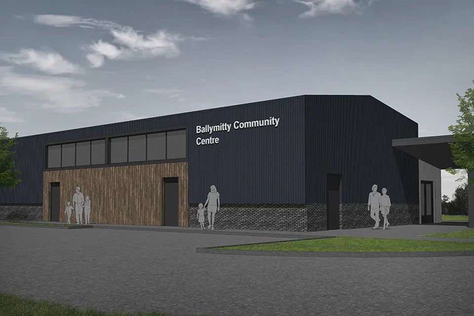 An architectural drawing of what Ballymitty Community Centre will look like.