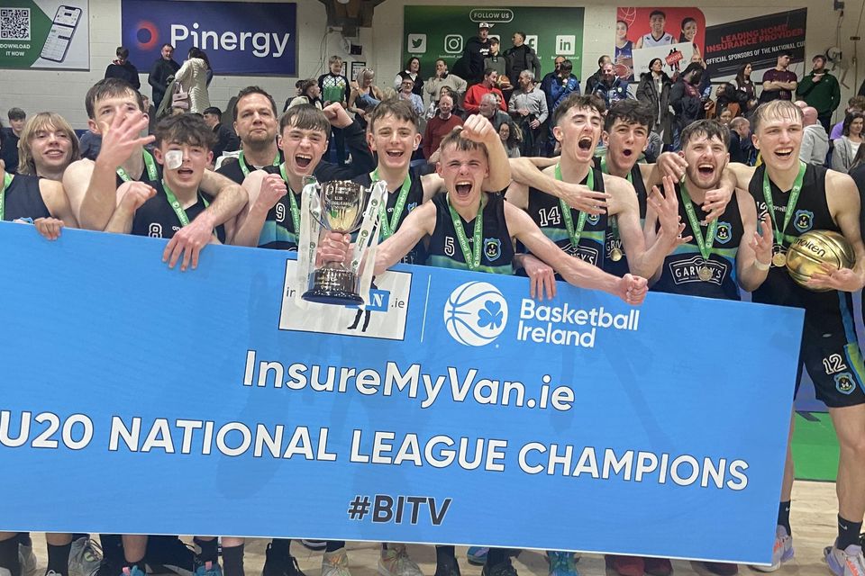 The Garvey's Tralee Warriors team and coaches after they won the Men's U-20 National League final. Photo by Alan Cantwell