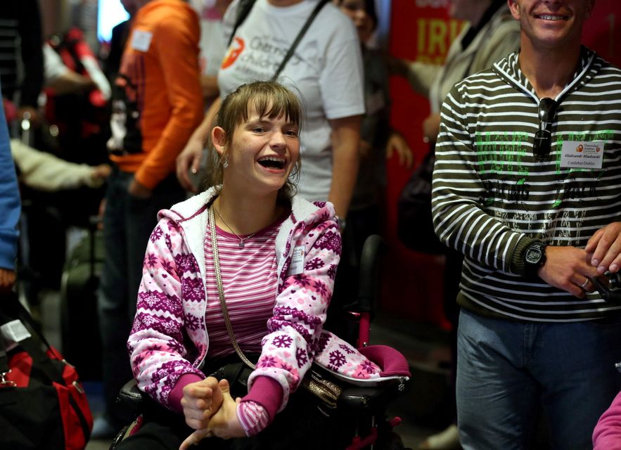 Friday, June 26, 2015: A very special group of 30 children from Belarus landed at Dublin Airport today (Friday, June 26th) as part of an urgent mercy mission by Adi Roches Chernobyl Children International (CCI) to airlift children out of the region and away from lethal forest fires for respite care in Ireland this summer. Pictured was Nastia Sivakova.  Picture Jason Clarke Photography.