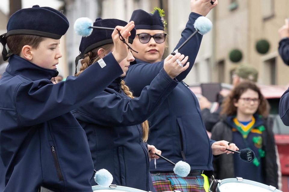 St Patricks day parade New Ross. New Ross & District Pipe band. Photo; Mary Browne