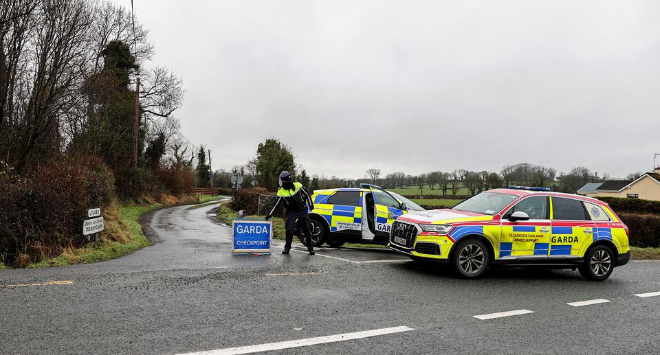 Gardaí at the scene near Ballyconnell, Co. Cavan (Image: Gerry Mooney)