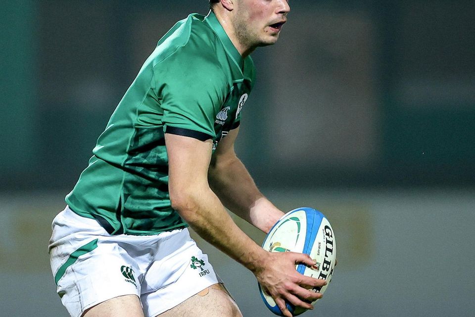 James Nicholson from Greystones during the U20 Six Nations Rugby campaign with Ireland. James started in the game against England and played a key role in securing the Grand Slam.