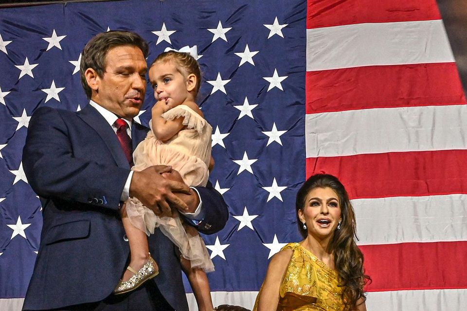 Ron DeSantis with his wife Casey and children Madison, Mason and Mamie. Photo: Giorgio Viera/Getty