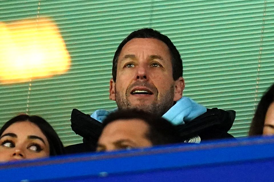 Actor Adam Sandler in the stands at Stamford Bridge (John Walton/PA)