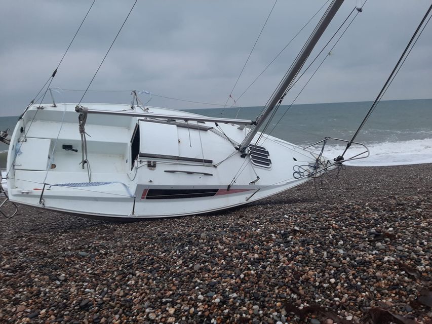 The yacht with no one on board was first witnessed in Bray before drifting out to Kilcoole.