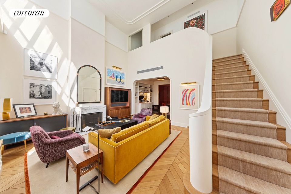 The staircase up to the second floor