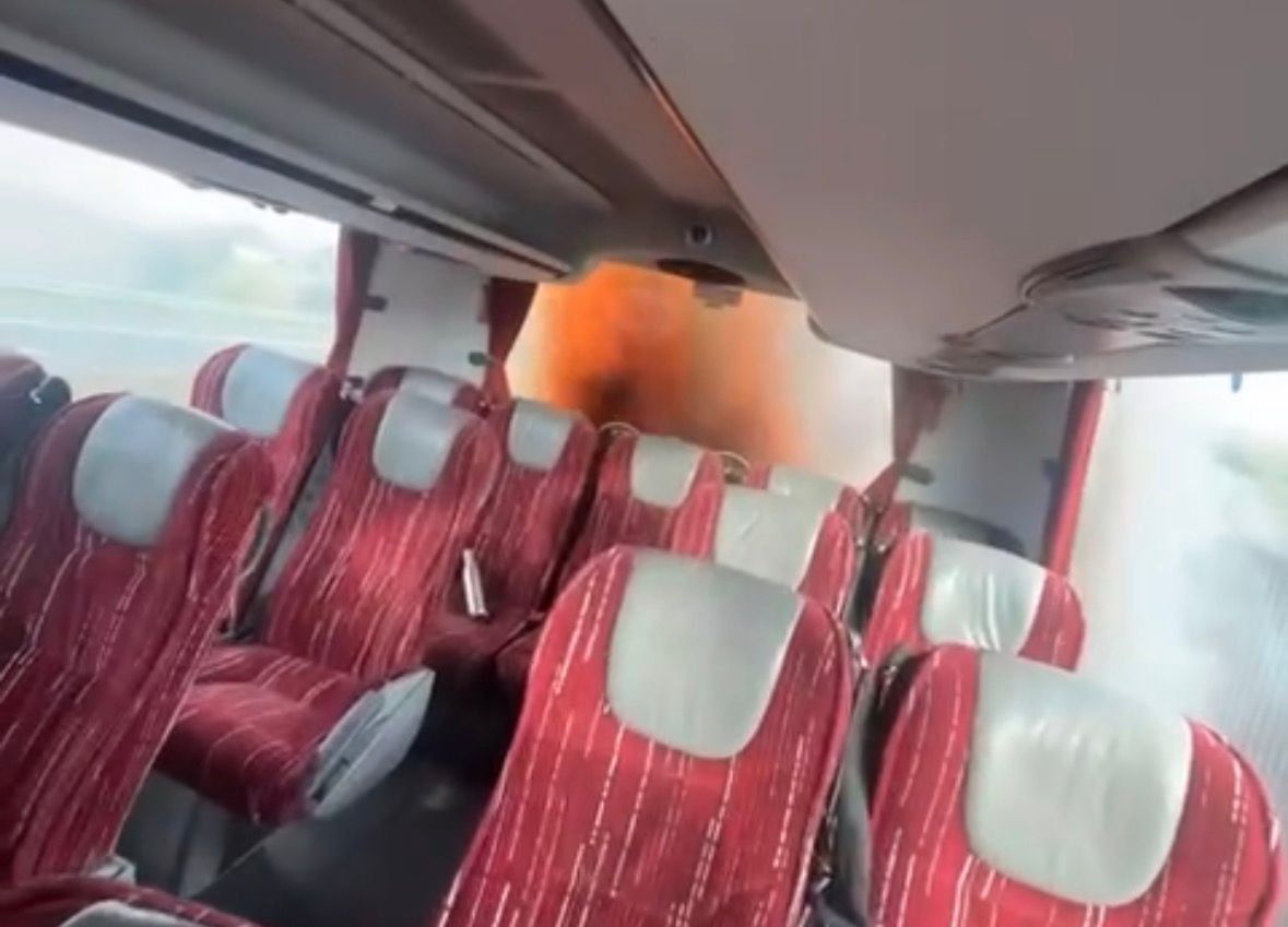 Video shows bus in flames on M17 as Clare schoolchildren escape fire ...