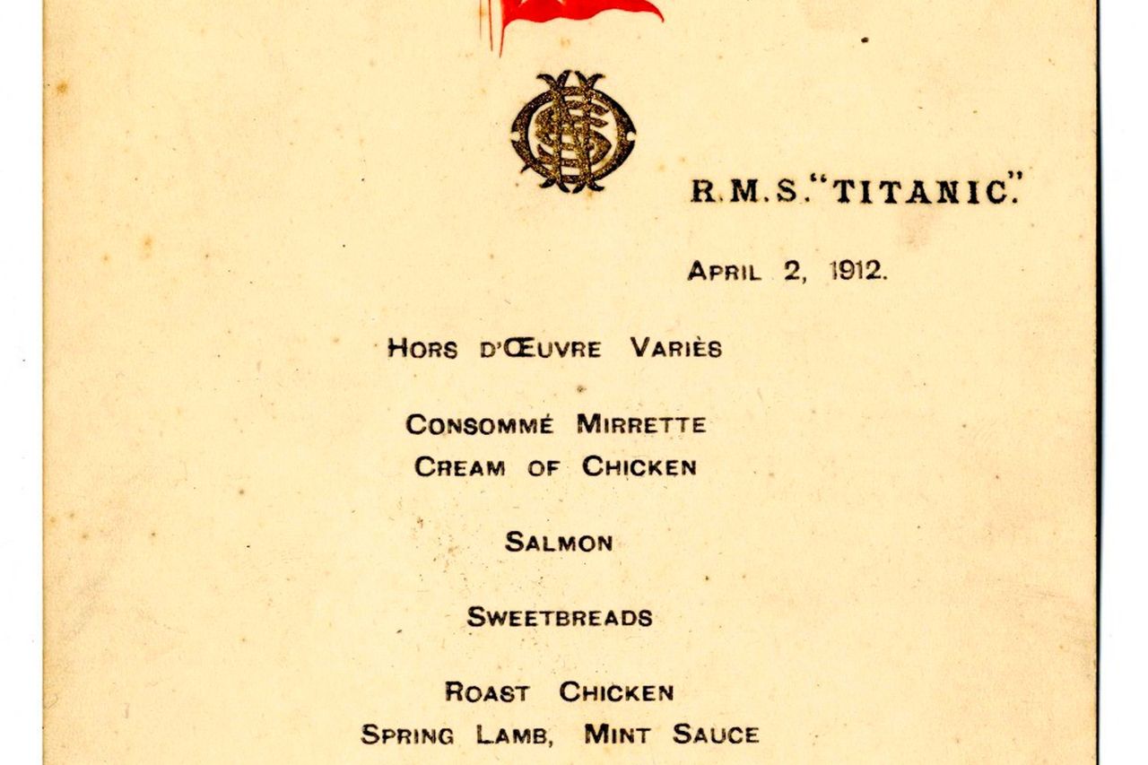 Titanic dinner menu from the night ship left Cobh sells for more than € ...