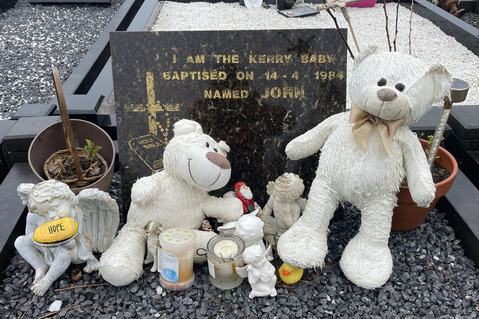 ‘The guards at the time thought it would become an unmarked grave’: Baby John’s headstone in Cahersiveen, Co Kerry. Photo: Eamonn Farrell
