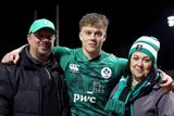thumbnail: Hollywood's Oscar Cawley with his parents after the U20 Six Nations Rugby Championship match between Wales and Ireland at Stadiwm CSM in Colwyn Bay, Wales.