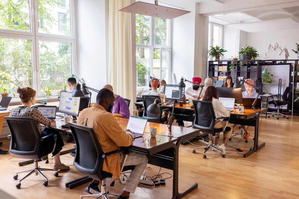 The value of office properties fell by 0.5pc in the quarter and by 4.8pc over the 12 months to the end of March. Photo: Getty