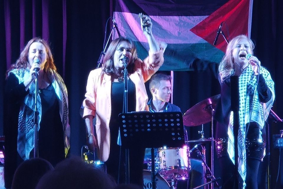 Mary Coughlan, Mary Black and Honor Heffernan performing at the Oíche don Gaza: Palestine Fundraiser Concert organised by Ireland Palestine Solidarity Campaign (IPSC) and Irish Artists For Palestine in the Ashdown Park Hotel, Gorey.