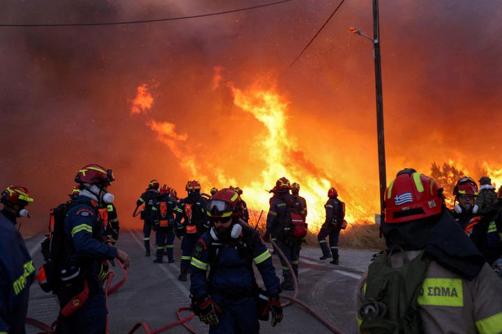 More than 100 firefighters battle wildfires on Greece's Chios island for second day