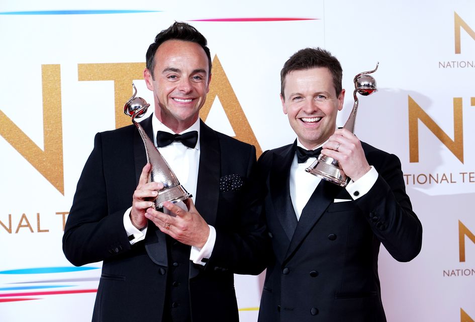 NTA powerhouses Ant McPartlin and Declan Donnelly, are yet again longlisted in the TV presenter category (Ian West/PA)